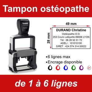 Tampon professionnel ostéopathe 6 lignes