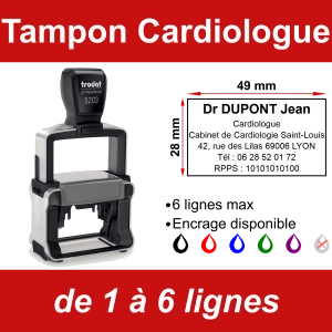 Tampon professionnel Cardiologue 6 lignes