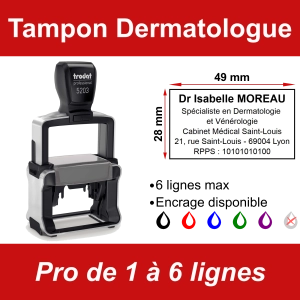 Tampon professionnel Dermatologue 6 lignes