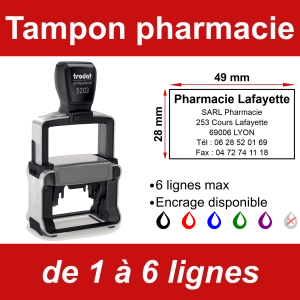 Tampon professionnel pharmacie 6 lignes