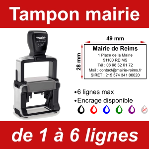Tampon professionnel mairie 6 lignes