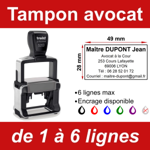 Tampon professionnel avocat 6 lignes