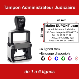 Tampon professionnel Administrateur Judiciaire 6 lignes