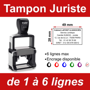 Tampon professionnel Juriste 6 lignes