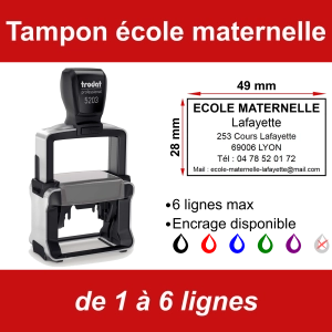 Tampon professionnel école maternelle 6 lignes