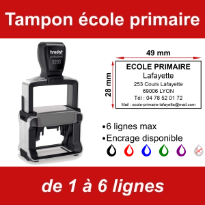 Tampon professionnel école primaire 6 lignes