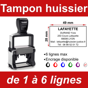 Tampon professionnel huissier 6 lignes
