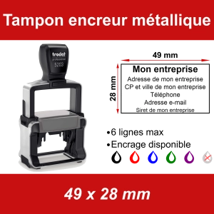 Tampon encreur métallique 49x28mm