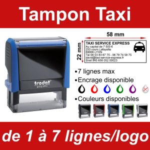 Tampon Taxi 7 lignes/logo