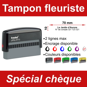 Tampon chèque fleuriste