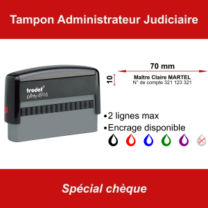 Tampon chèque Administrateur Judiciaire