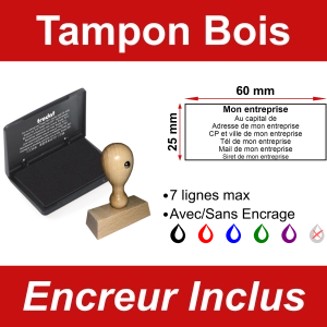 Tampon bois pas cher + encreur