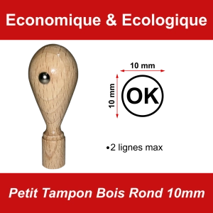 Petit Tampon Bois Rond 10mm