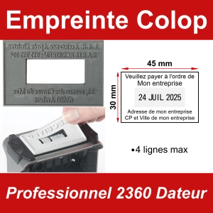 Empreinte Colop Professionnel 2360 Dateur