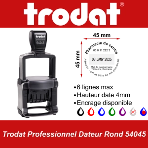 Trodat Professionnel Dateur Rond 54045