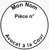 Tampon rond Avocat Pièce numéro empreinte