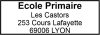 Tampon école primaire 4 lignes empreinte