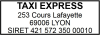 Tampon Taxi 4 lignes empreinte