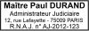 Tampon Administrateur Judiciaire 4 lignes empreinte