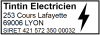 Tampon Electricien 4 lignes/logo empreinte
