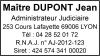 Tampon professionnel Administrateur Judiciaire 6 lignes empreinte
