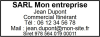 Tampon pour Commercial Itinérant empreinte