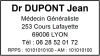 Tampon professionnel médecin généraliste 6 lignes empreinte