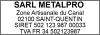 Cachet entreprise obligatoire 70x25mm empreinte