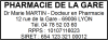 Tampon Pharmacie 6 lignes empreinte